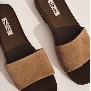 Bibi Lou Women's Tan Suede Slide Sandals